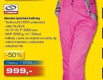 dámské lyžařské kalhoty Technbodoft