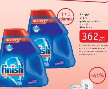 Finish All in 1, gel do myčky