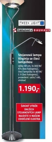 stojanová barva Virginia se čtecí lampičkou