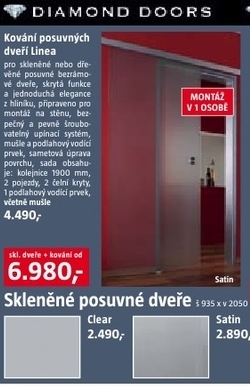 posuvné skleněné dveře DIAMOND DOORS