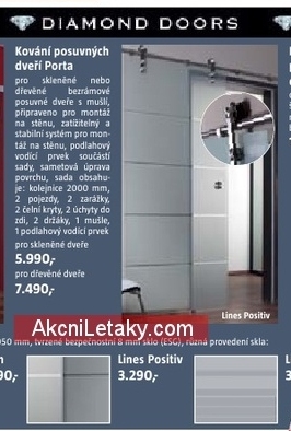 kování posuvných skleněných dveří DIAMOND DOORS