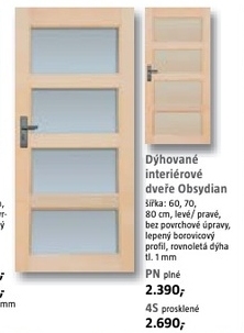 Obsydian dýhované iterierové dveře, borovice