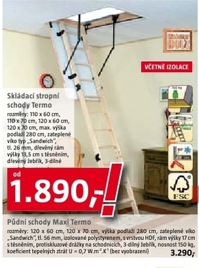 skládací půdní schody Termo