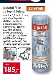 izolační folie za topná tělesa
