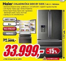chladnička Side Bi Side HAIER nerez