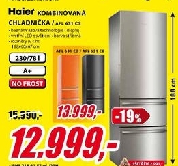 kombinovaná chladnička Haier AFL631CS