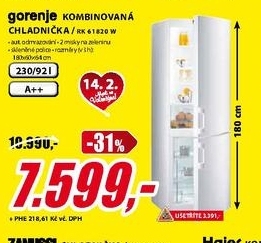 kombinovaná chladnička GORENJE RK 61820 W