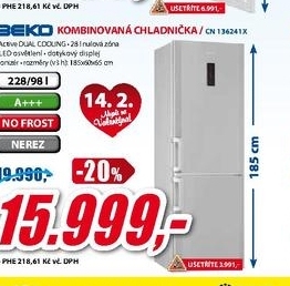 kombinovaná chladnička BEKO CN 136241X