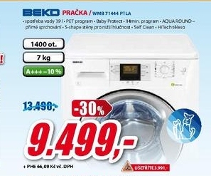 automatická pračka BEKO WMB 71444 PILA 