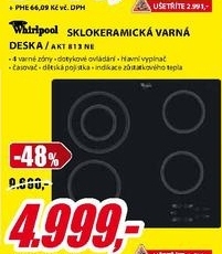 sklokeramocká varná deska WHIRLPOOL AKT 813