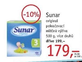 Sunar Original, pokračovací mléčná výživa