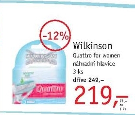 Wilkinson Quattro for women, náhradní hlavice 3 kusy