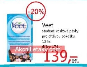Veet, studené voskové pásky pro citlivou pokožku