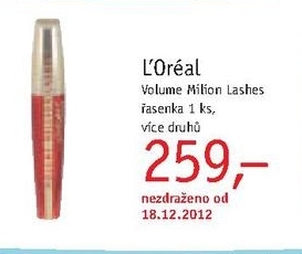 L´Oréal Volume Milion Lashes, řasenka