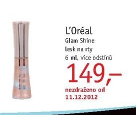 L´Oréal Glam Shine, lesk na rty