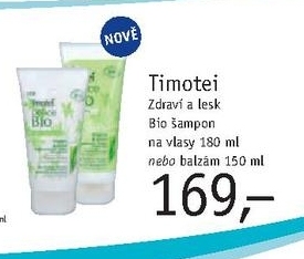 Timotei Zdraví a lesk, Bio šampon na vlasy/balzám