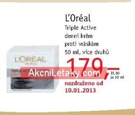 L´Oréal Triple Active, denní krém proti vráskám