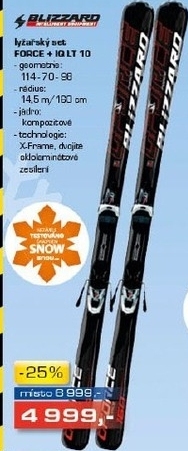 sjezdový lyžařský set BLIZZARD  FORCE IQ LT10