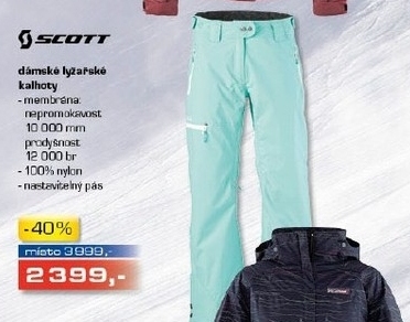 dámské lyžařské kalhoty SCOTT