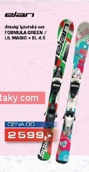 dětský sjezdový set ELAN FORMULA GREEN LIL MAGIC EL 4.5