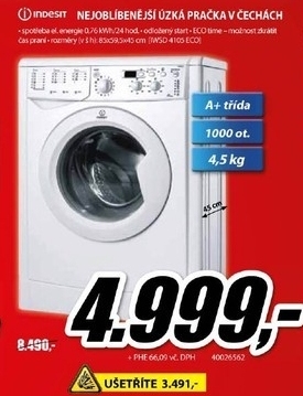 automatická pračka INDESIT 1000 ot/min 