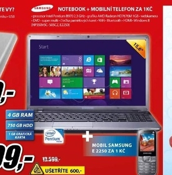 notebook SAMSUNG 15,6\