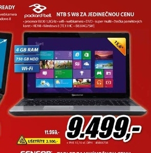 notebook PACKARD BELL NTB S W
