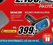 SENCOR FM RDS modulátor s autokonektorem