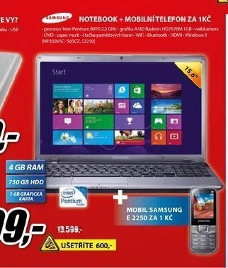 notebook SAMSUNG 15,6\