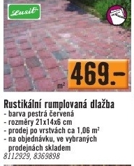 rustikální rumpovaná venkovní dlažba