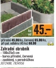 zahradní obrubník 100x25x5cm