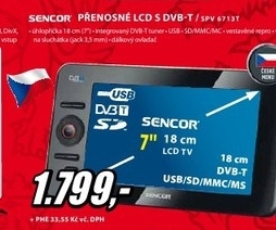 přenosné LCD s DVB-T tunerem LED 18cm