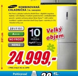 kombinovaná chladnička SAMSUNG nerez