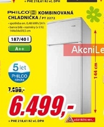 kombinovaná chladnička PHILCO PT2272