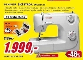 šicí stroj SINGER SMC2250