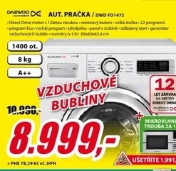 automatická pračka DAEWOO DWD FD1472