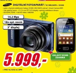 digitální fotoaparát SAMSUNG 14,2 Mpx s dárkem