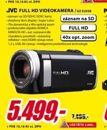 digitální kamera FULL HD JVC GZ E20SB