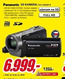 digitální kamera 3D FULL HD PANASONIC HC V500 