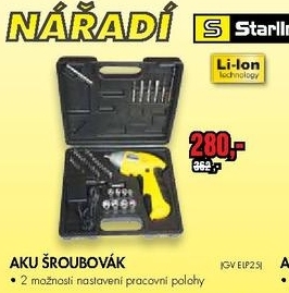 nářadí do auta aku.šrobovák STARLINE Li-lon