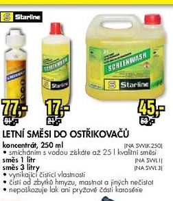letní směs do ostřikovačů