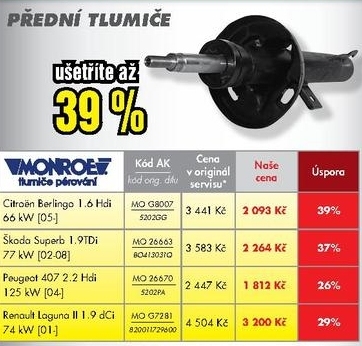 přední tlumiče MONROE