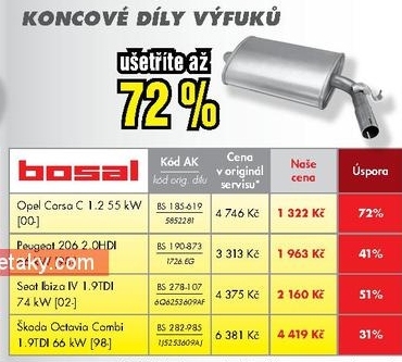 koncové díly výfuku BOSAL