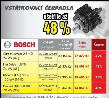 vstřikovací čerpadlo BOSCH