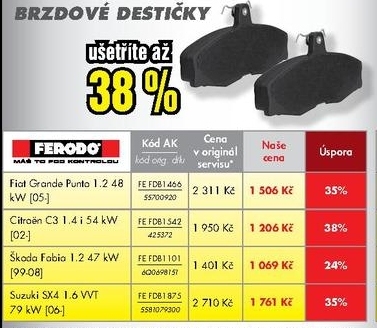 brzdové destičky FERODO
