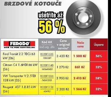 brzdové kotouče FERODO