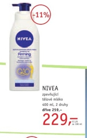 Nivea, zpevňující tělové mléko
