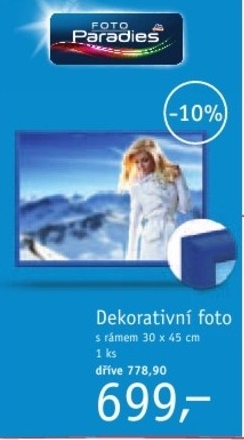 Dekorativní foto s rámem, 30x45cm