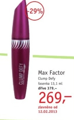 Max Factor Clump Defy, řasenka