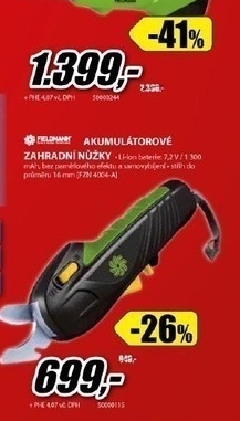 akumulátorové zahradní nůžky 